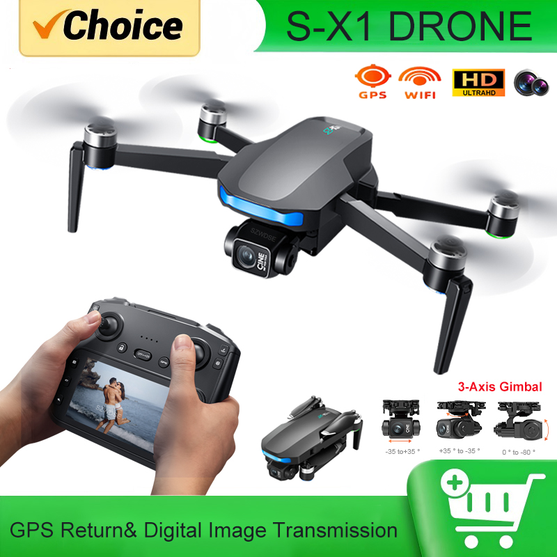 Drone Gimbal 3 Axis - โดรน GPS รุ่น S-X1 MAX พร้อมระบบกันสั่น