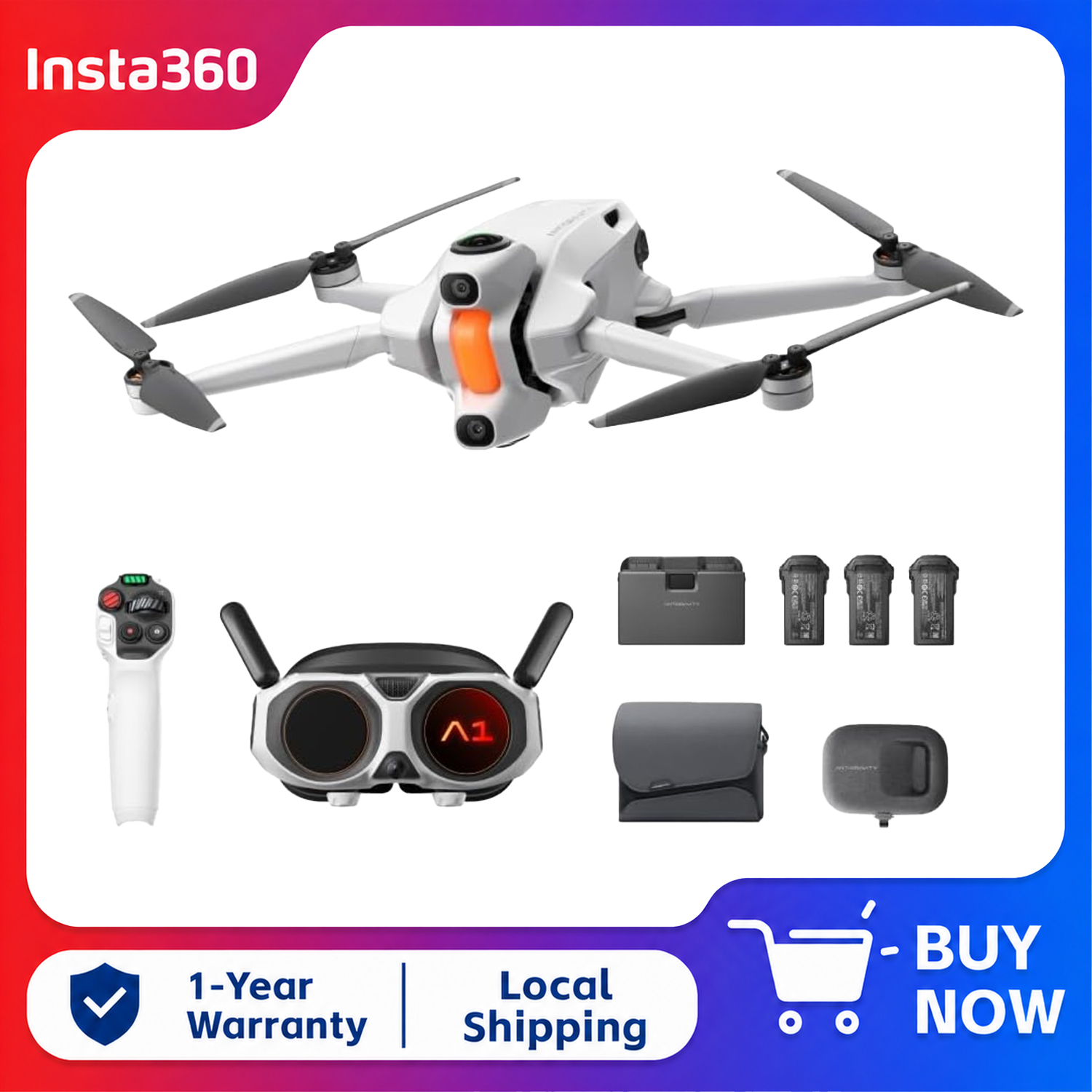ชุด Insta360 Antigravity A1 Ex - Drone Gimbal For Insta360 บทวิจารณ์และราคา